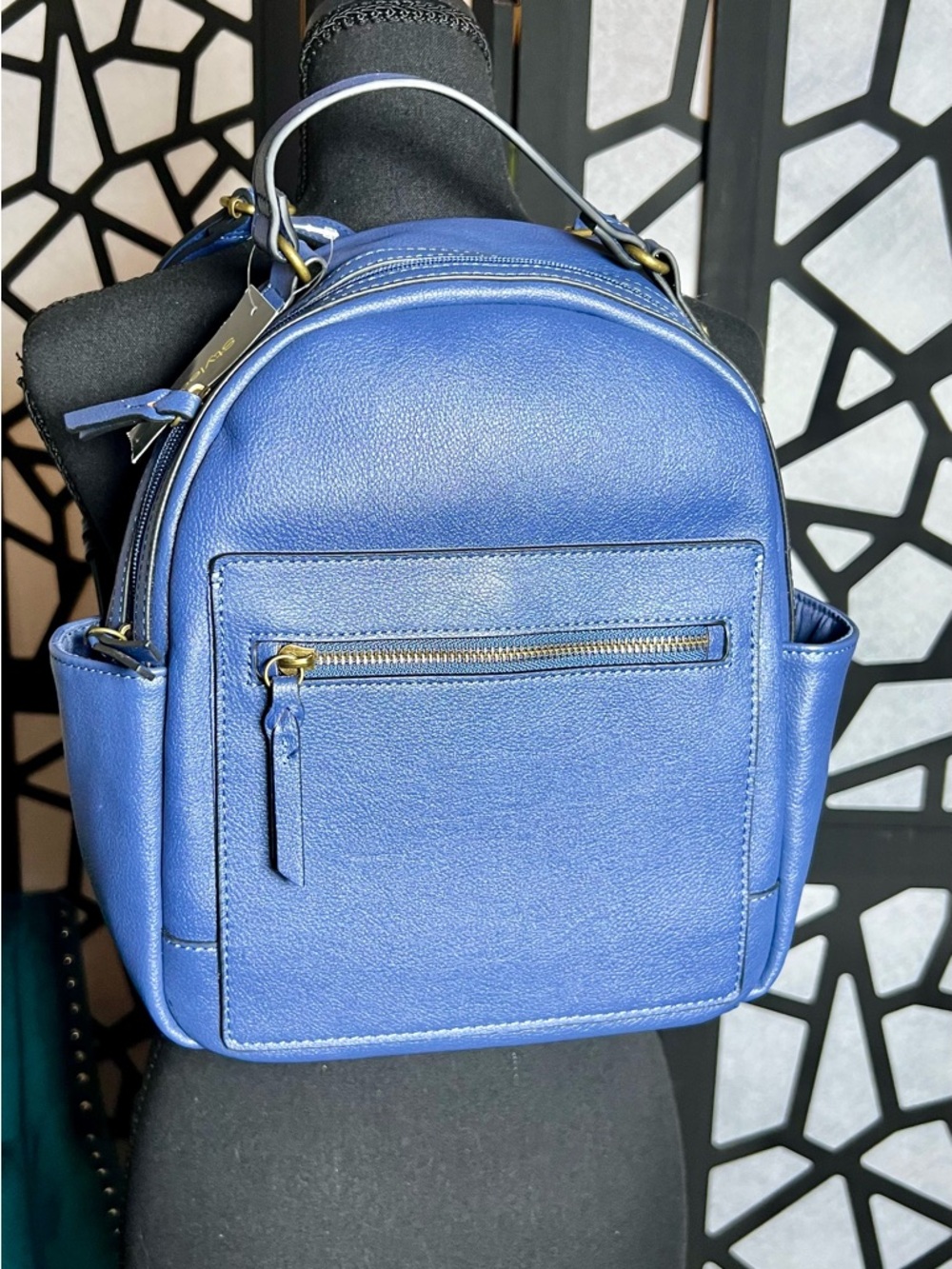 Style & Co Hudsonn Small Blue Backpack with Gold Hardware NWT